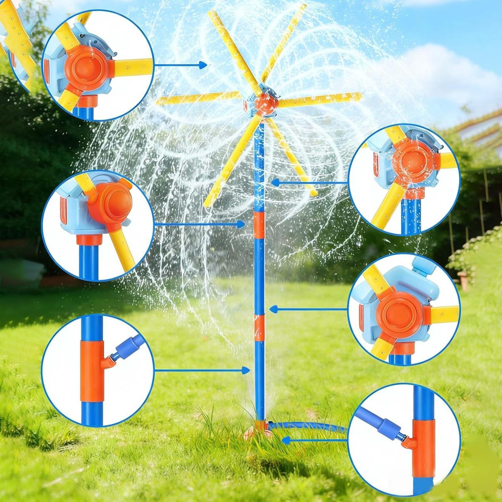 Kids Outdoor Garden Set - Kids Sprinkler Windmill Fun Sprinkler With