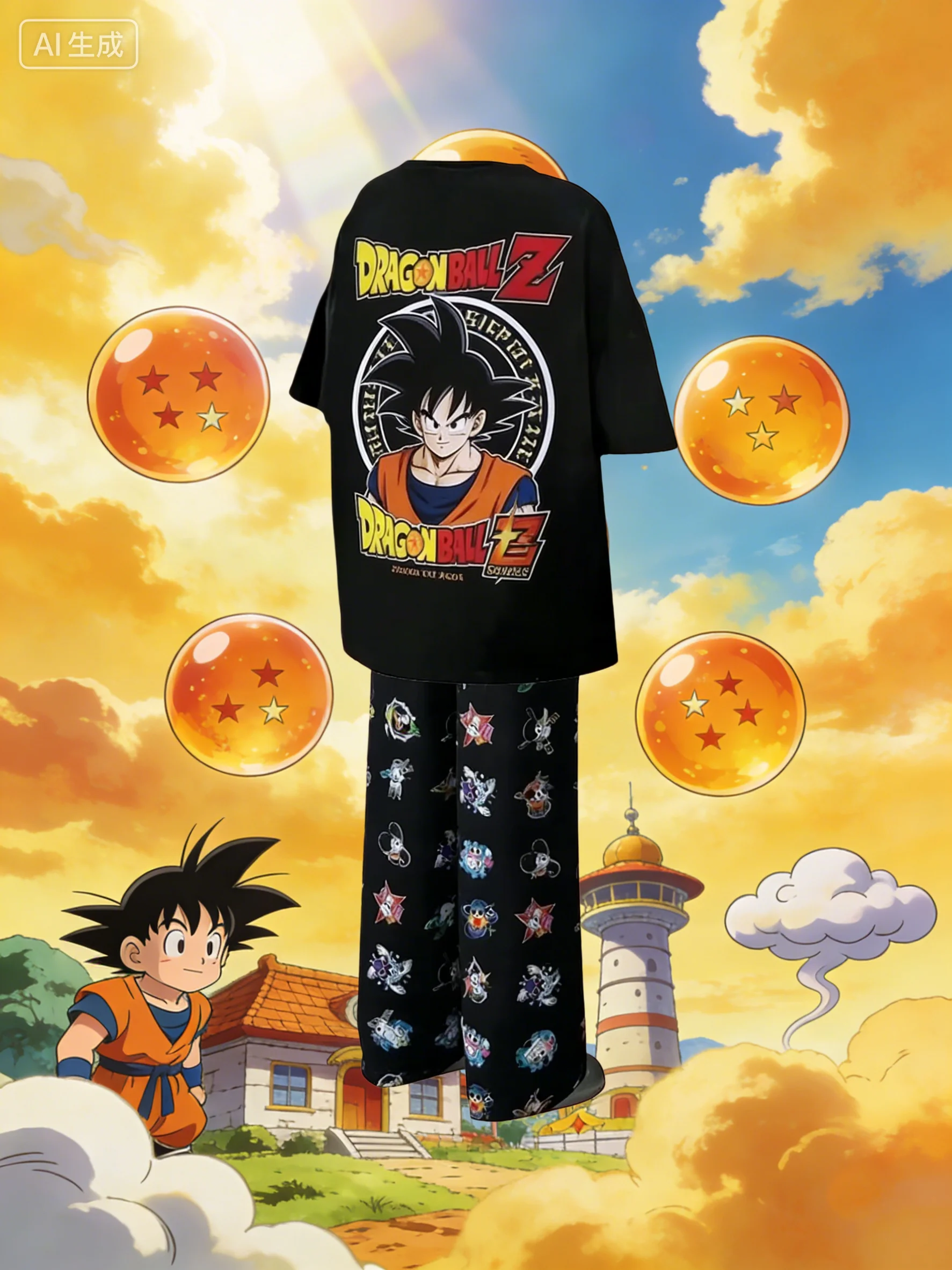 Tee Ball Set - Dragon Ball Z Goku Graphic Pajama
