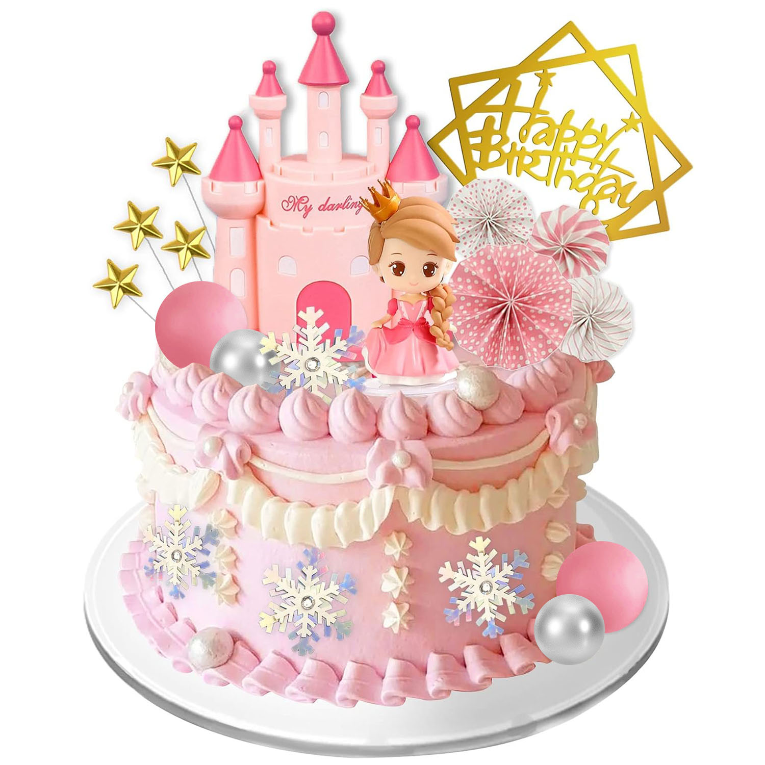 Kids Outdoor Merry Go Round - Princess Cake Topper Castle Cake Decoration
