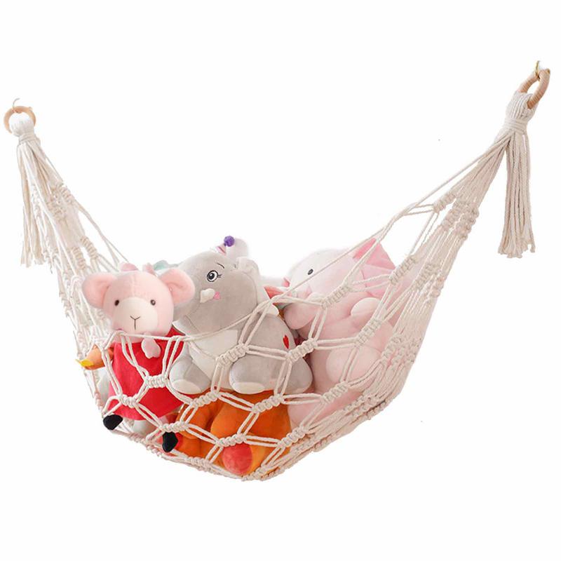 Kids Outdoor Hammock - Macrame Hammock Net Toys Storage Boho