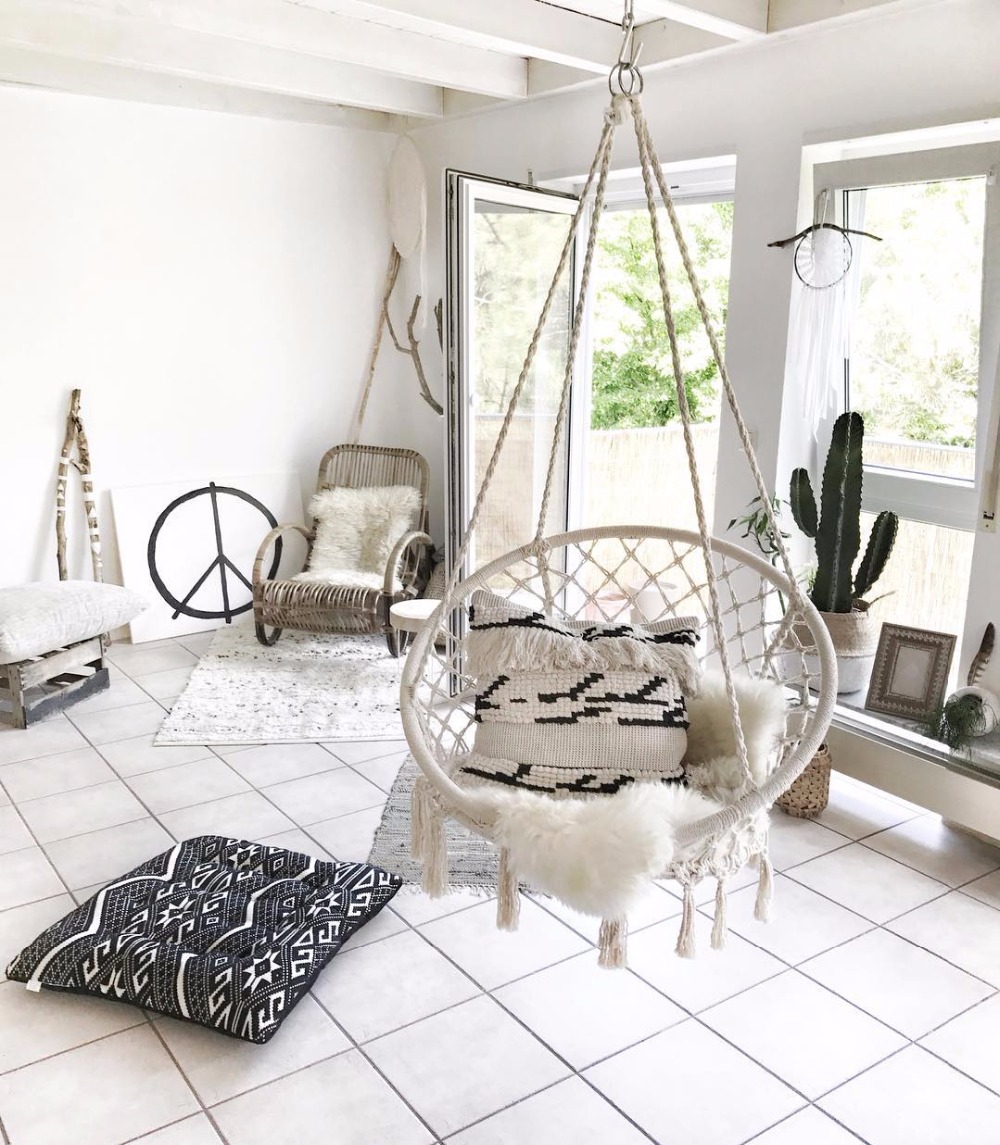 Kids Outdoor Hammock - 2025 Nordic Garden Handmade Knitted Round
