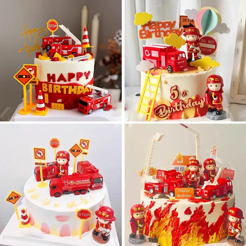 Fire Truck Birthday Theme Cake - Kids Outdoor Merry Go Round 评论和价格