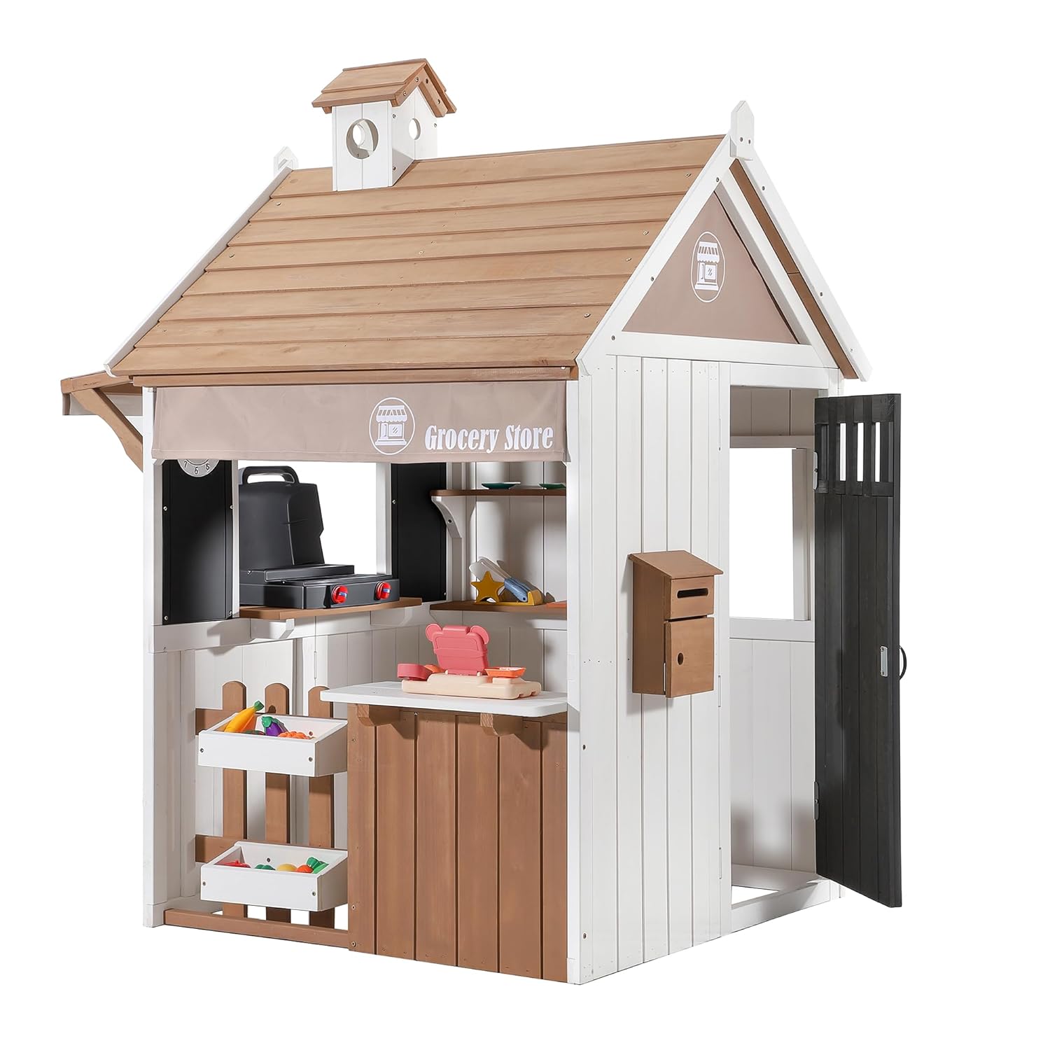 2-in-1 Cedar Wooden Kids Outdo - Kids Outdoor Chalkboard 评论和价格
