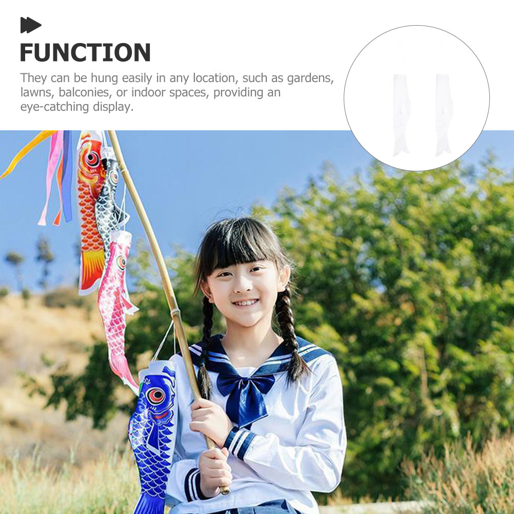 2Pcs DIY Blank Carp Windsocks  - Kids Outdoor Garden 评论和价格