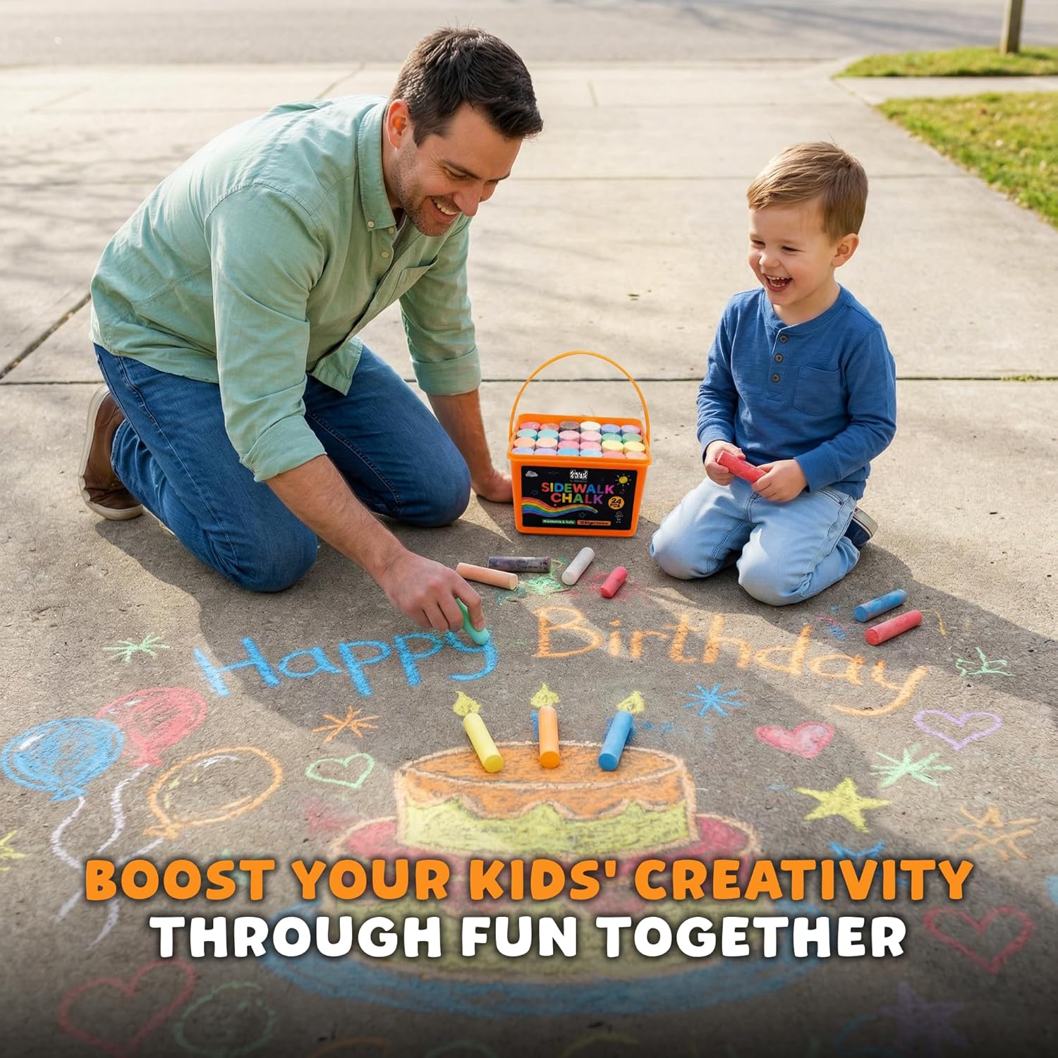24 PCS Sidewalk Chalk for Kids - Kids Outdoor Chalkboard 评论和价格
