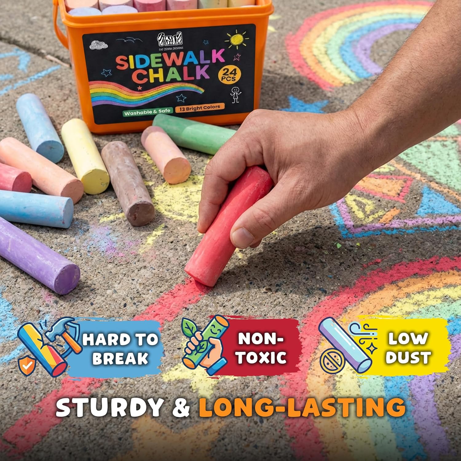 24 PCS Sidewalk Chalk for Kids - Kids Outdoor Chalkboard 评论和价格