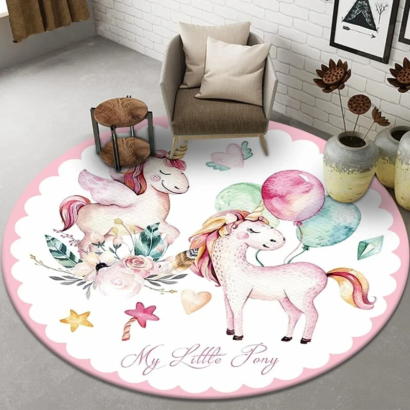 Cartoon Unicorn Round Rug Love - Kids Unicorn Outdoor Chair 评论和价格