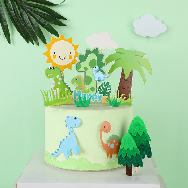 Dinosaur Palm Leaves Cake Topp - Kids Outdoor Merry Go Round 评论和价格
