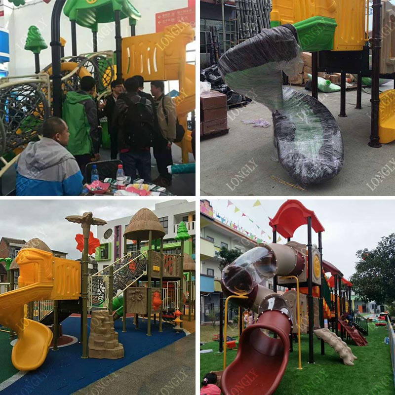 Commercial Plastic Slide 450x2 - Kids Outdoor Garden 评论和价格