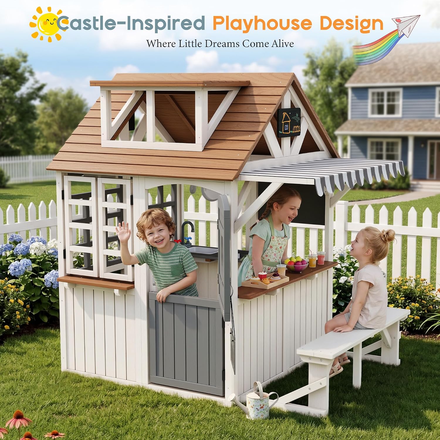 Durable Fir Wood Outdoor Kids  - Kids Outdoor Chalkboard 评论和价格