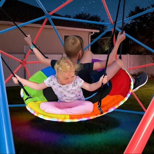 Clim Dome Swing Set with LED S - Kids Outdoor Jungle Gym Dome 评论和价格