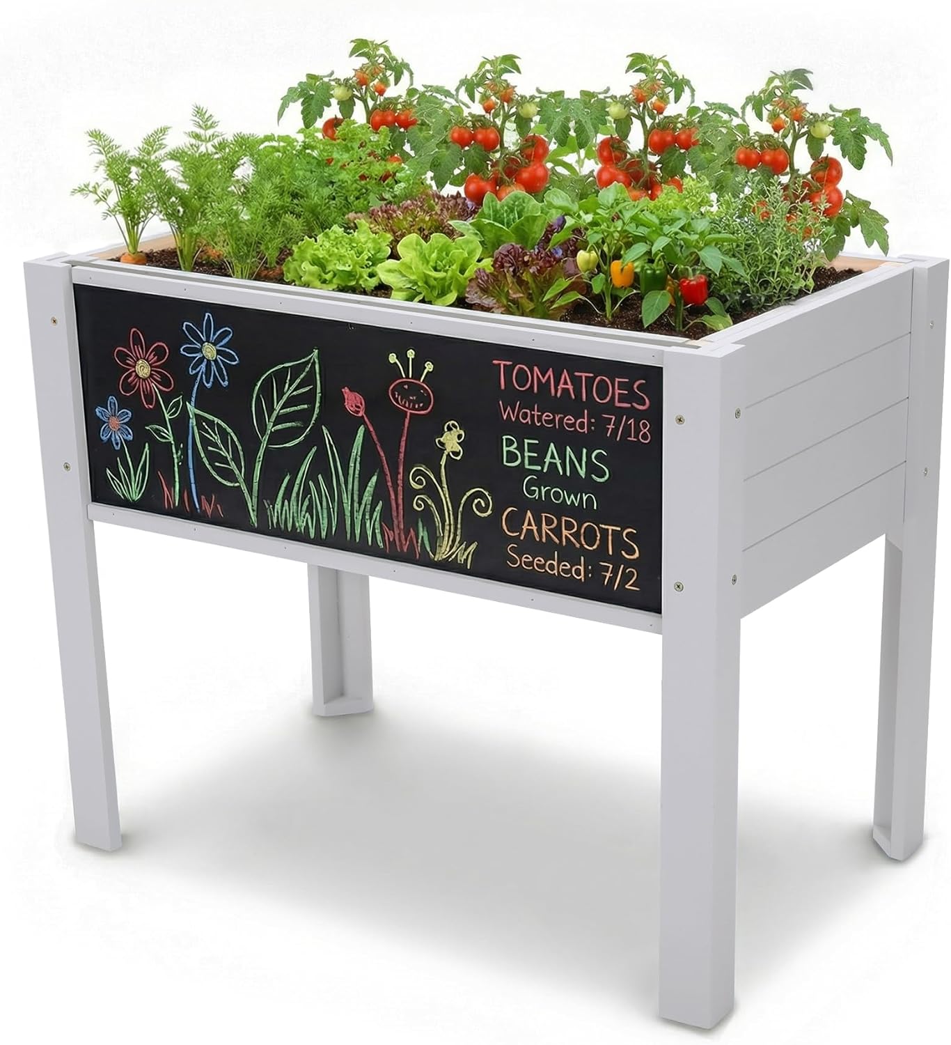 Kids Raised Garden Bed with DI - Kids Outdoor Chalkboard 评论和价格