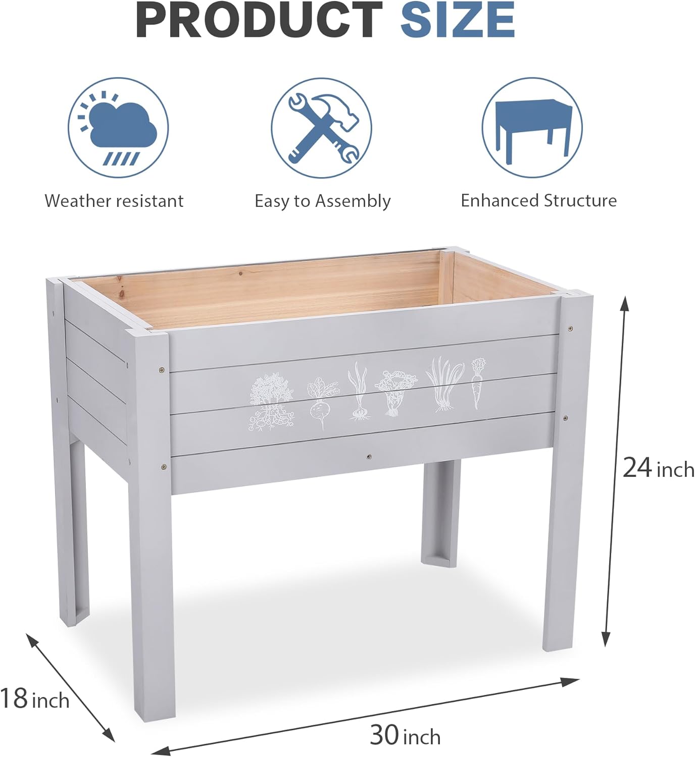 Kids Raised Garden Bed with DI - Kids Outdoor Chalkboard 评论和价格