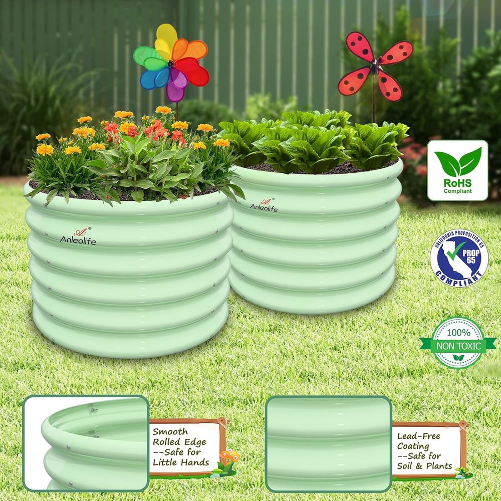 4-Pack Mini Raised Garden Beds - Kids Outdoor Garden 评论和价格