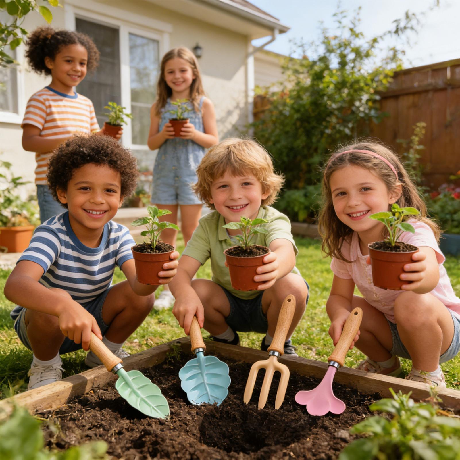 Kids Gardening Set 4 Piece Lea - Kids Outdoor Garden 评论和价格