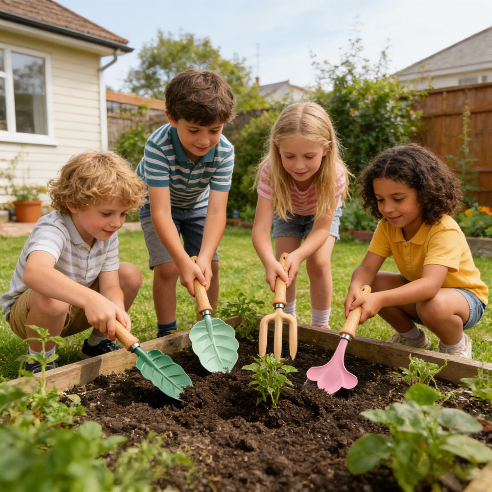 Kids Gardening Set 4 Piece Lea - Kids Outdoor Garden 评论和价格