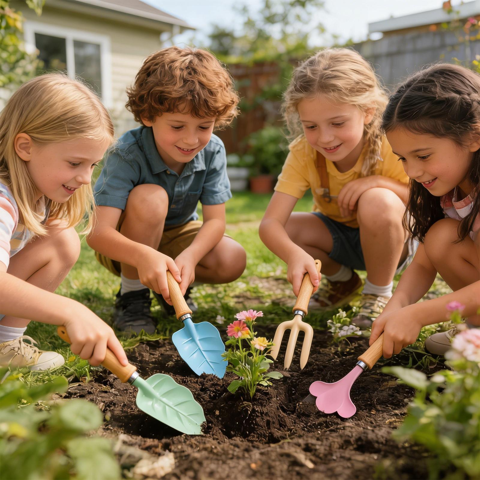 Kids Gardening Set 4 Piece Lea - Kids Outdoor Garden 评论和价格