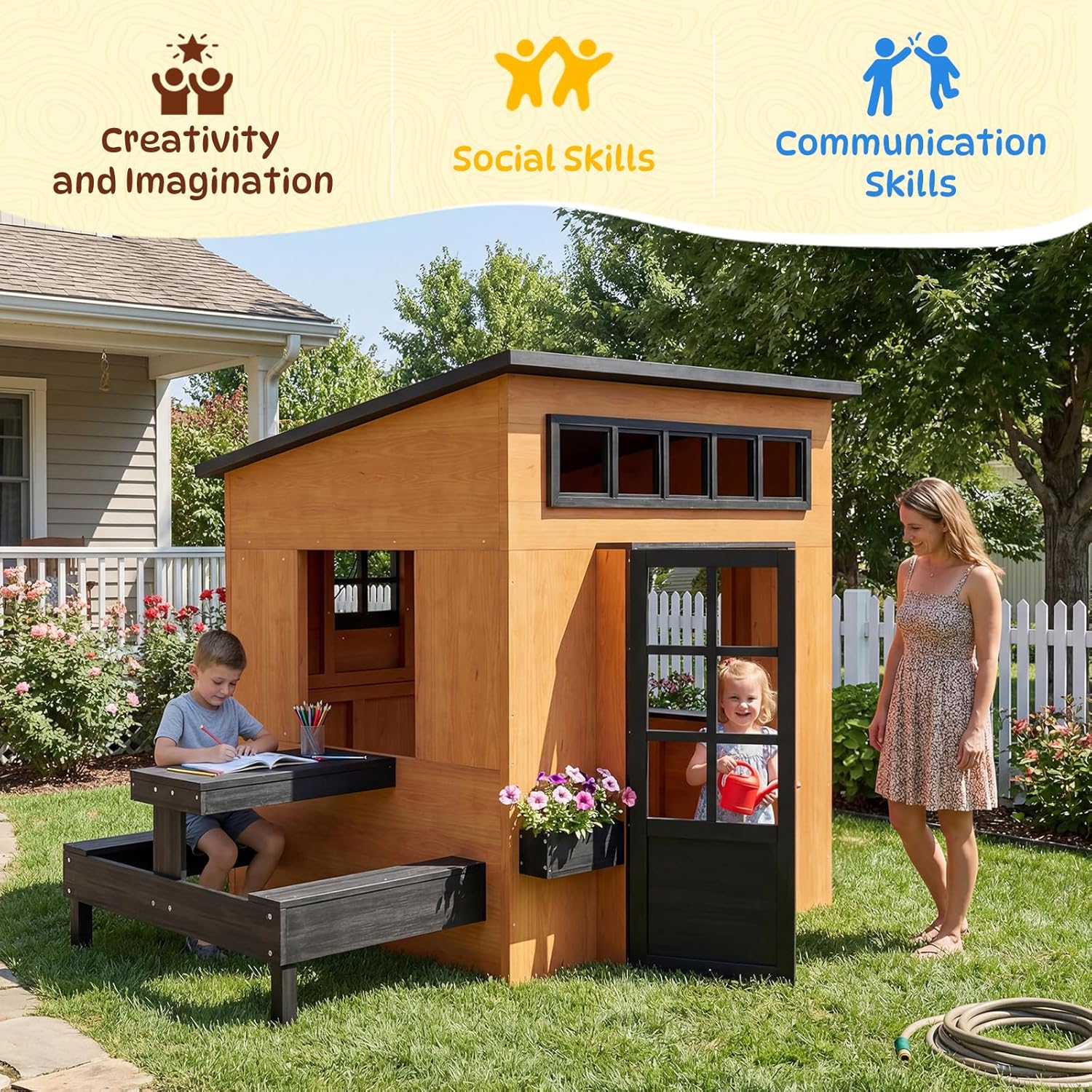 Nordivale Outdoor Playhouse Mo - Kids Outdoor Chalkboard 评论和价格
