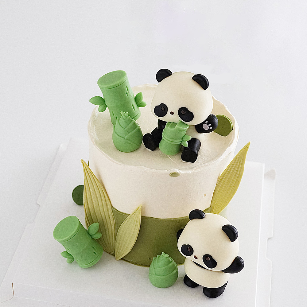 1set Cute Panda Cake Toppers B - Kids Outdoor Merry Go Round 评论和价格