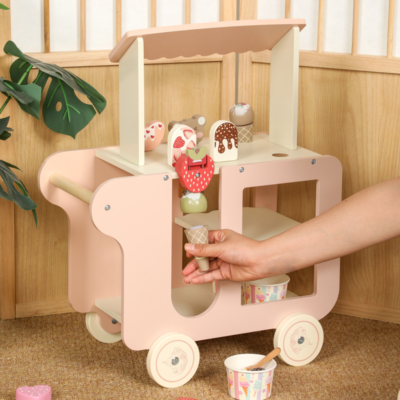 Children Toy Wooden Ice Cream  - Kids Outdoor Chalkboard 评论和价格