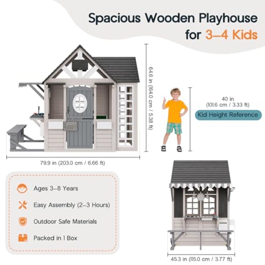 Outdoor wooden playhouse for k - Kids Outdoor Chalkboard 评论和价格