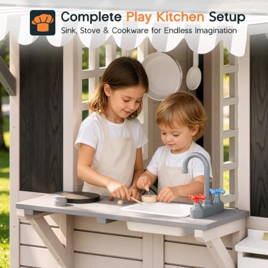 Outdoor wooden playhouse for k - Kids Outdoor Chalkboard 评论和价格